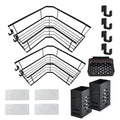 Aohyue 3-Piece Corner Shower Caddy | Black Carbon Steel No-Drill Shelf