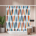 Shower Curtain – Retro Drop Shapes Mold Resistant Polyester