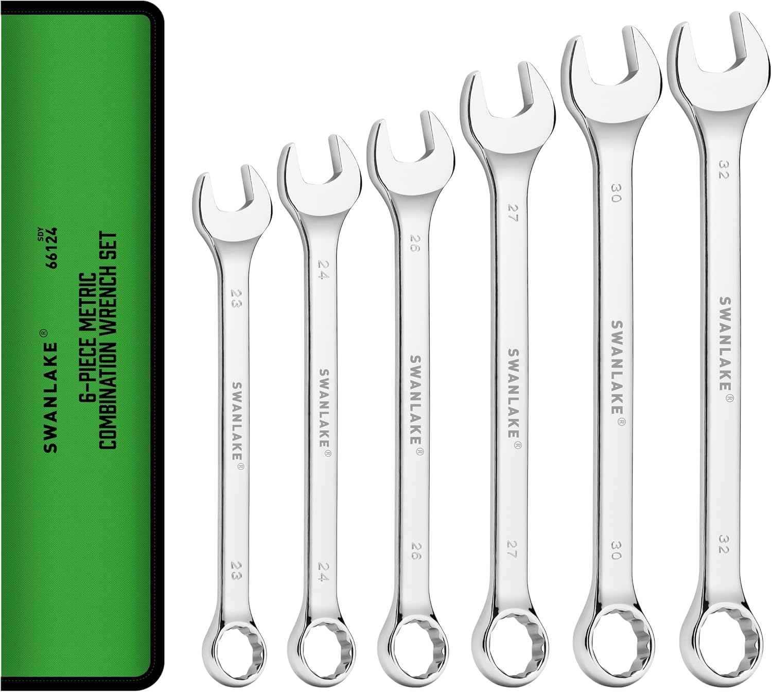 SWANLAKE 6-Piece Jumbo Combination Spanner Set, Metric 23mm-32mm CR-V