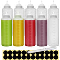 Happybase 32oz Squeeze Bottles – 10 Pack BPA Free Plastic Sauce Dispensers