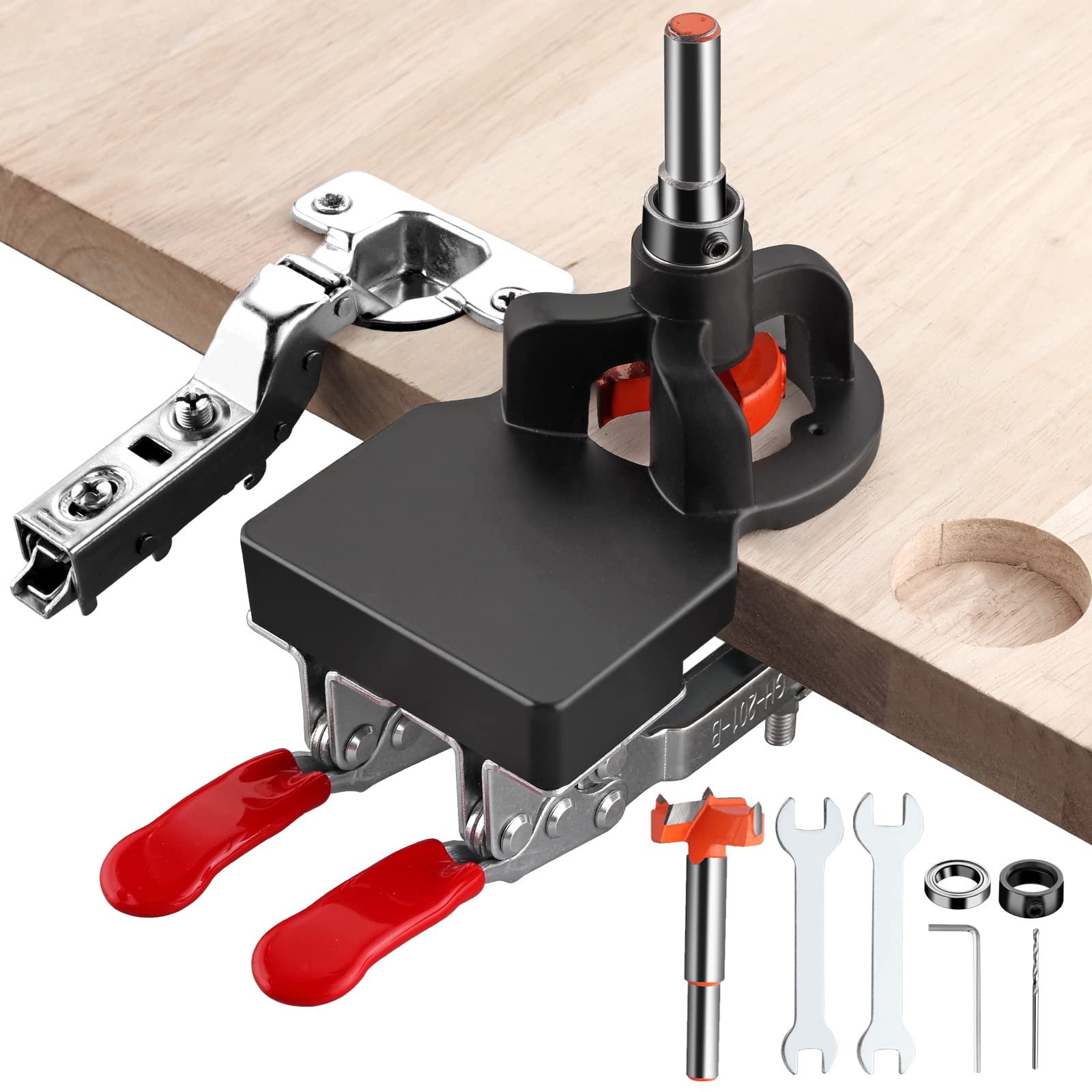XUNTOP 35mm Concealed Hinge Jig | Aluminum Alloy Cabinet Hole Set