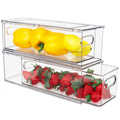 Abiudeng Stackable Fridge Organizer Set | 2-Piece Clear Storage Bins