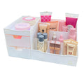 Uncluttered Designs Makeup Organizer with Drawers – White Vanity Storage