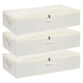 YheenLf 3-Pack Under Bed Storage Box with Lid | Foldable Linen Organiser