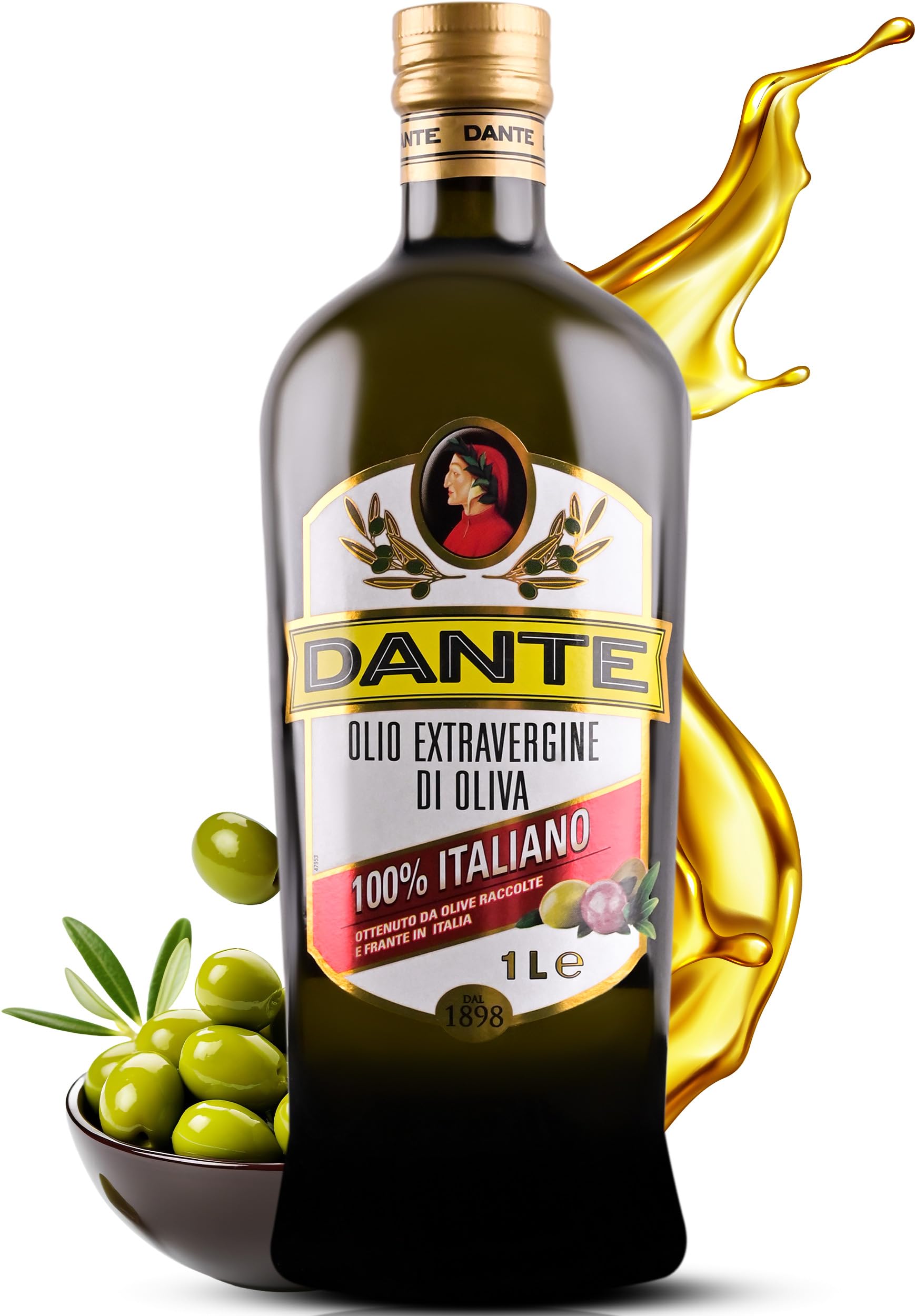 Dante 100% Italian Extra Virgin Olive Oil - Cold Pressed EVOO 1L