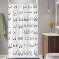 ASDCXZ Black & White Graffiti Shower Curtain | Waterproof Polyester 120x180cm