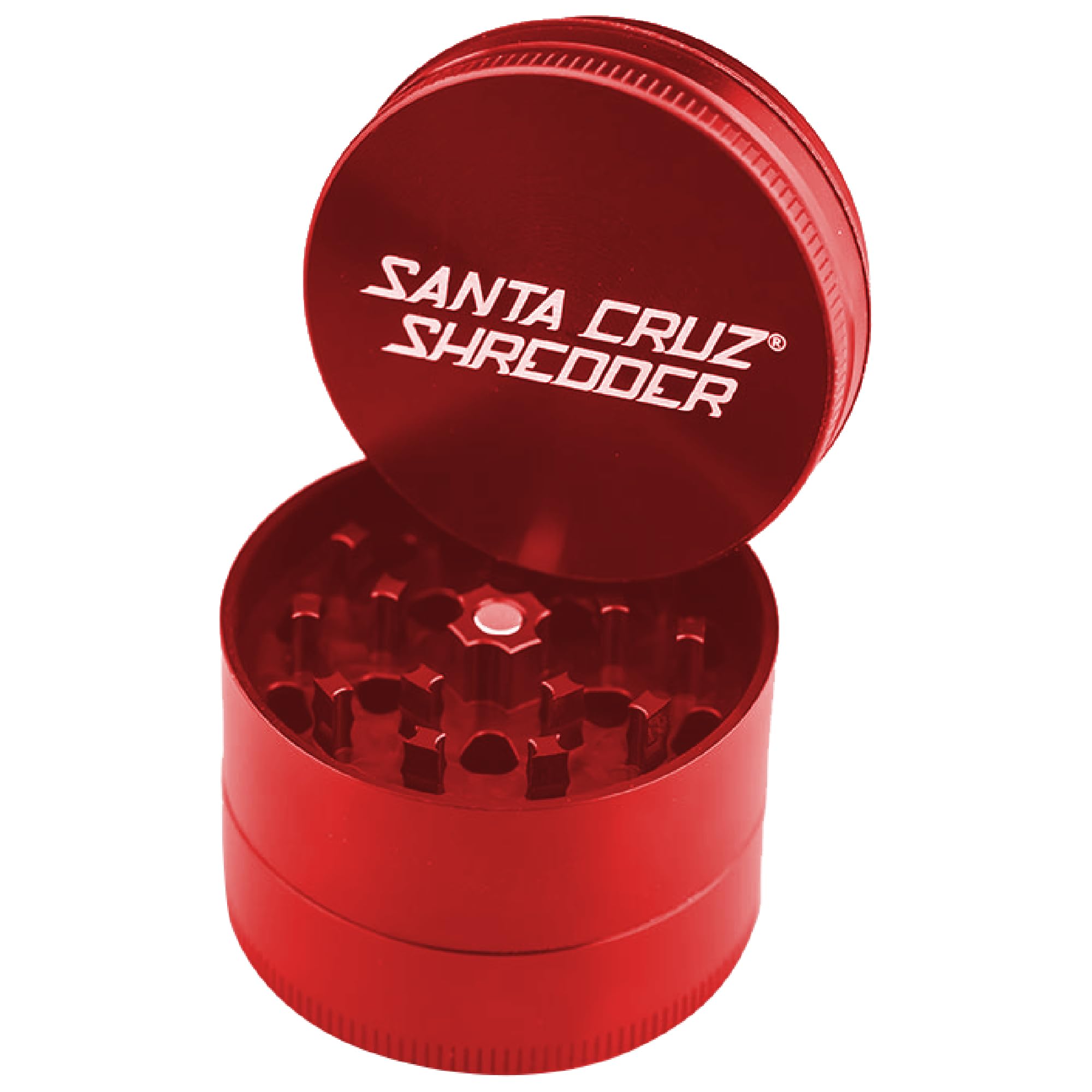 Santa Cruz Shredder 3-Piece Medium 2.2" Aluminum Herb Grinder – Red