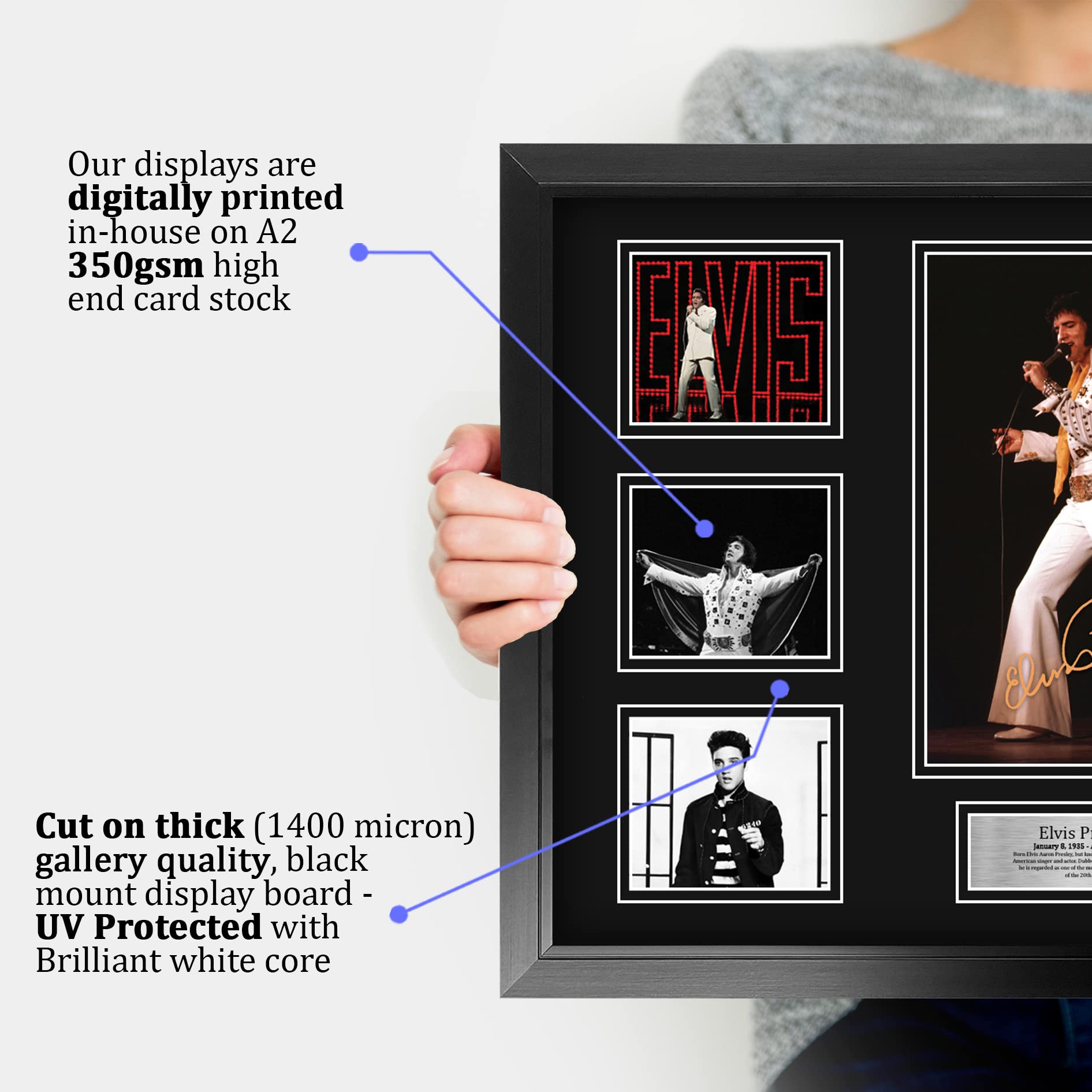 Elvis Presley Signed Autograph Picture – A2 Framed Music Memorabilia