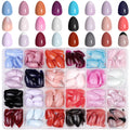 JUSTOTRY Short Almond Press on Nails - 576 PCS Gel French Tip Nail Kit