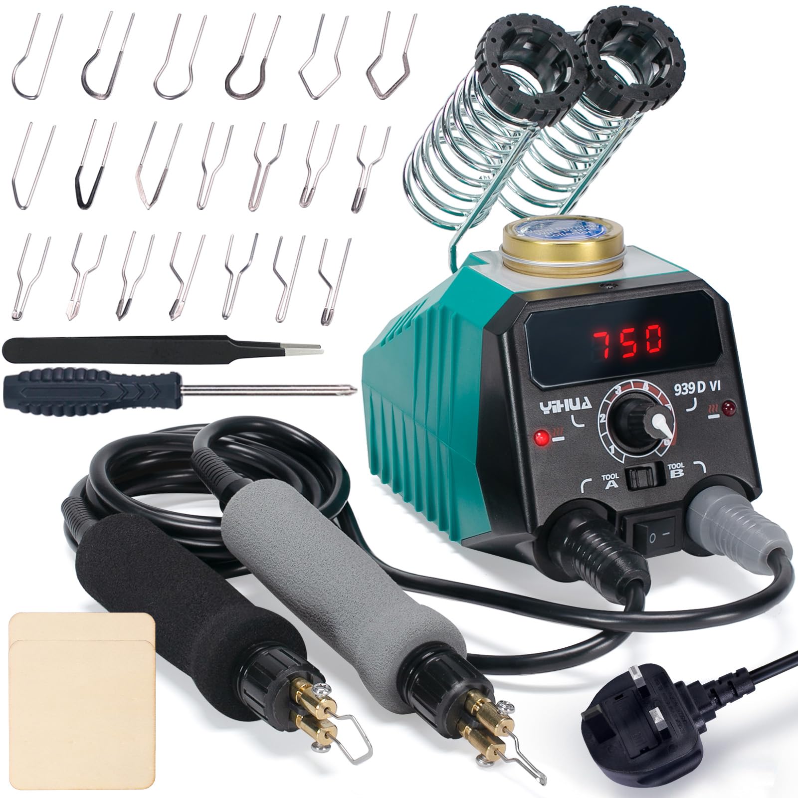 YIHUA 939D-VI Dual Pen Wood Burning Kit with 20 Nibs & Digital Display