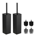 BVL Matte Black Toilet Brush Set | Pack of 2 Metal & Silicone Brushes
