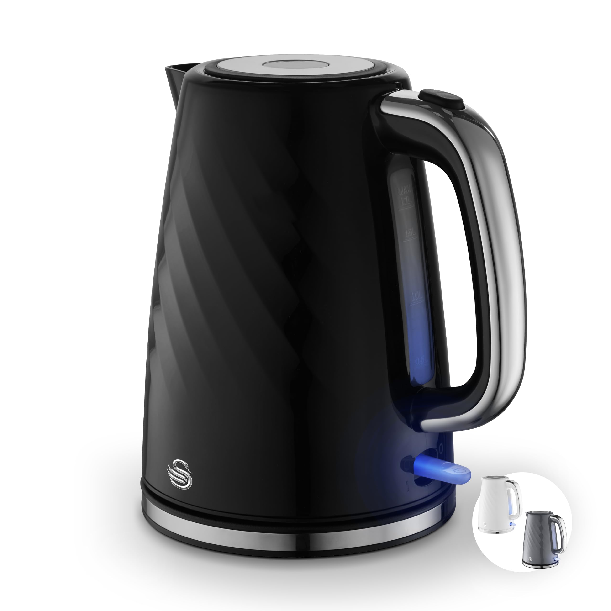 Swan Windsor Rapid Boil Electric Kettle – 1.7L, 3KW, Black