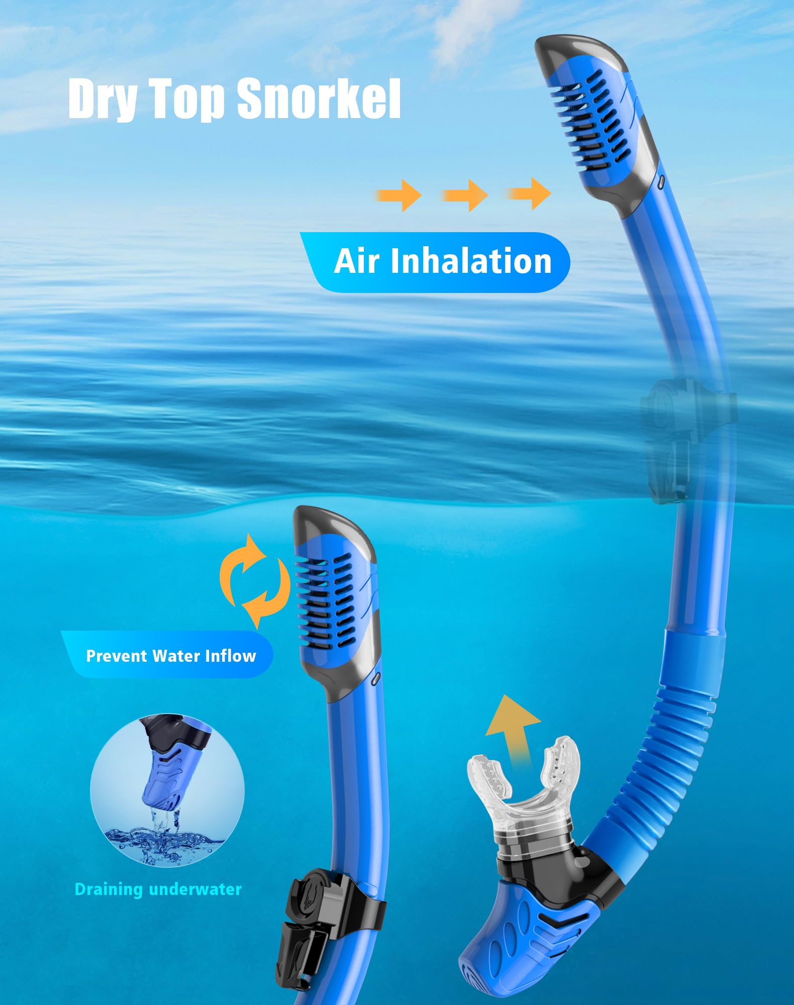 Lealinga 2-Pack Snorkel Set | Anti-Fog Panoramic Mask & Dry Top Snorkel