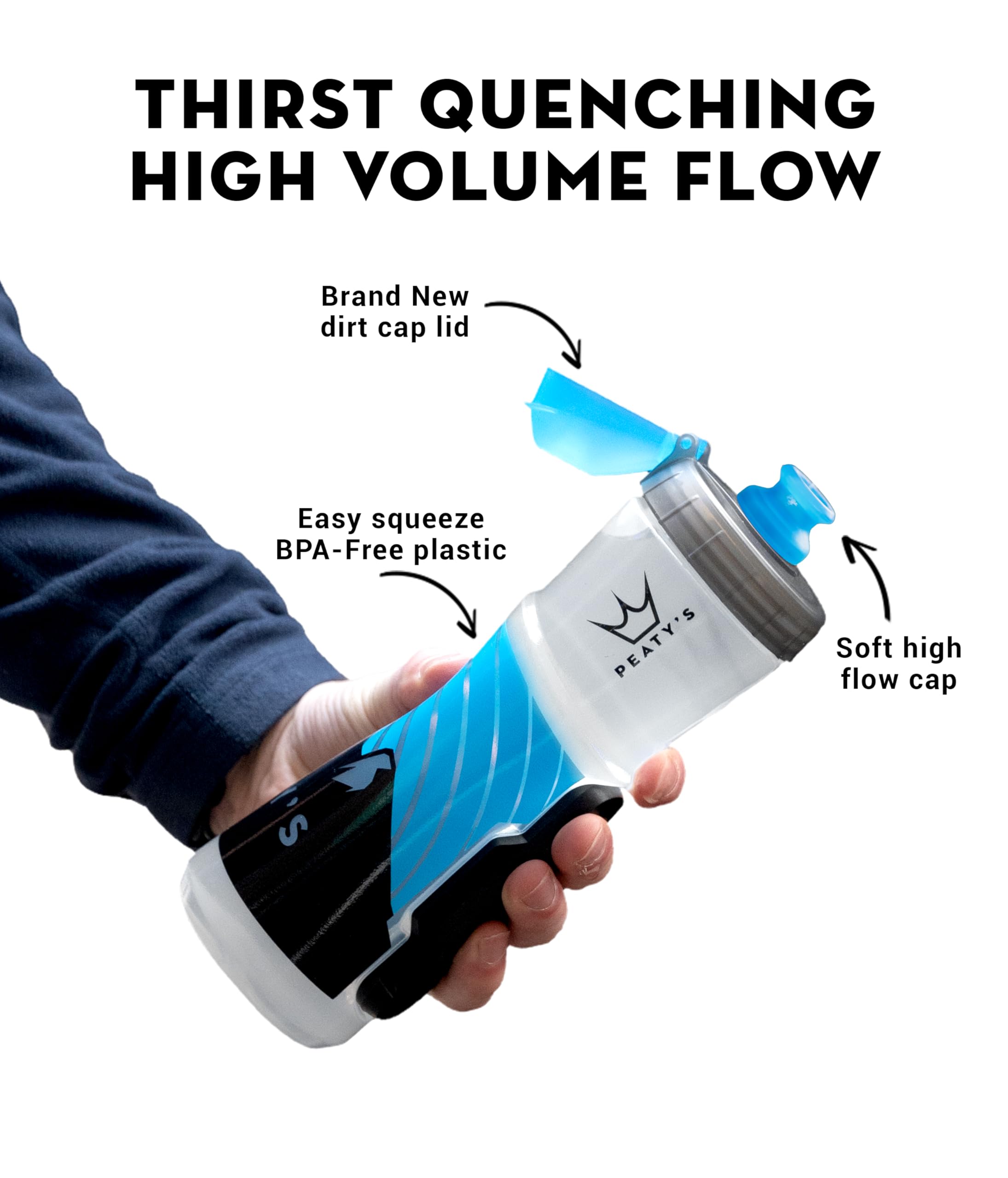 Peaty's x Fidlock Magnetic 600ml Bike Water Bottle & Mount – Clear