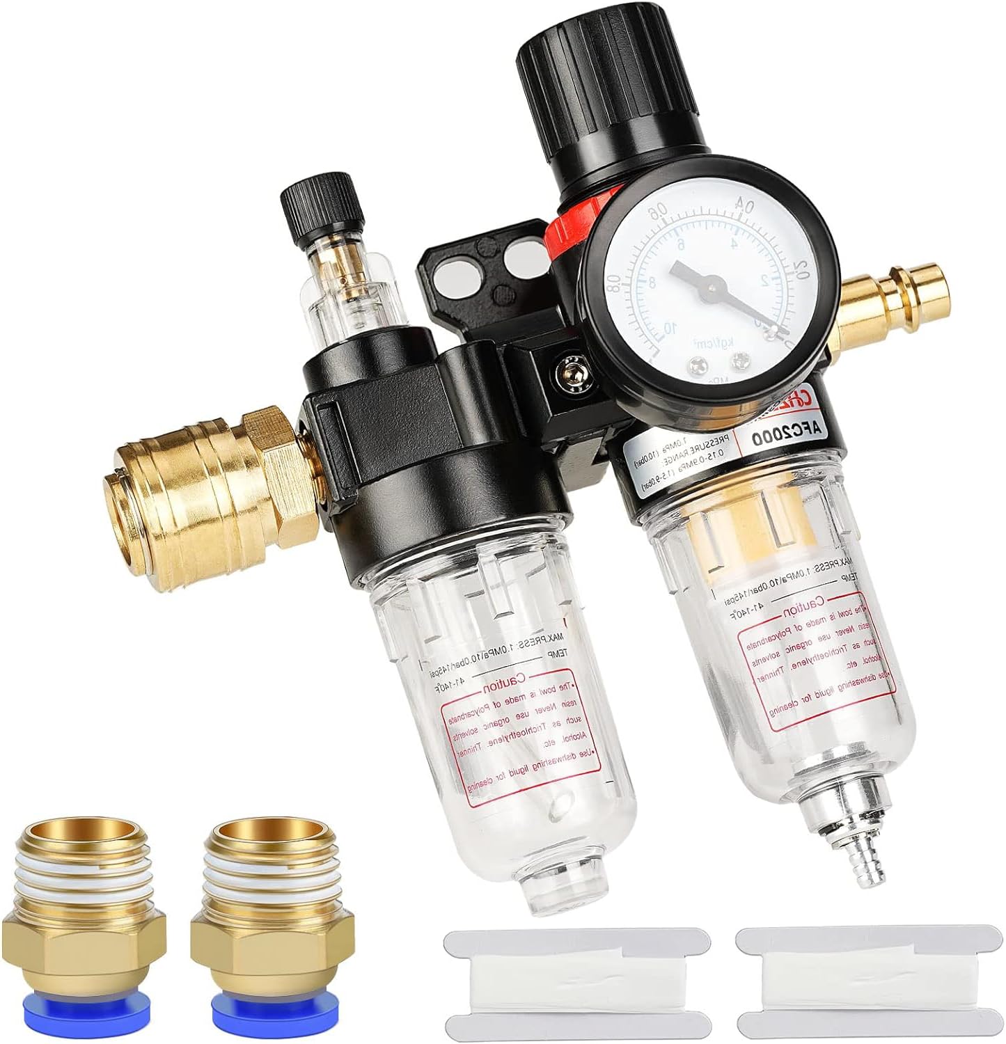 Noosverl 1/4 Inch Compressed Air Pressure Regulator with Water Trap