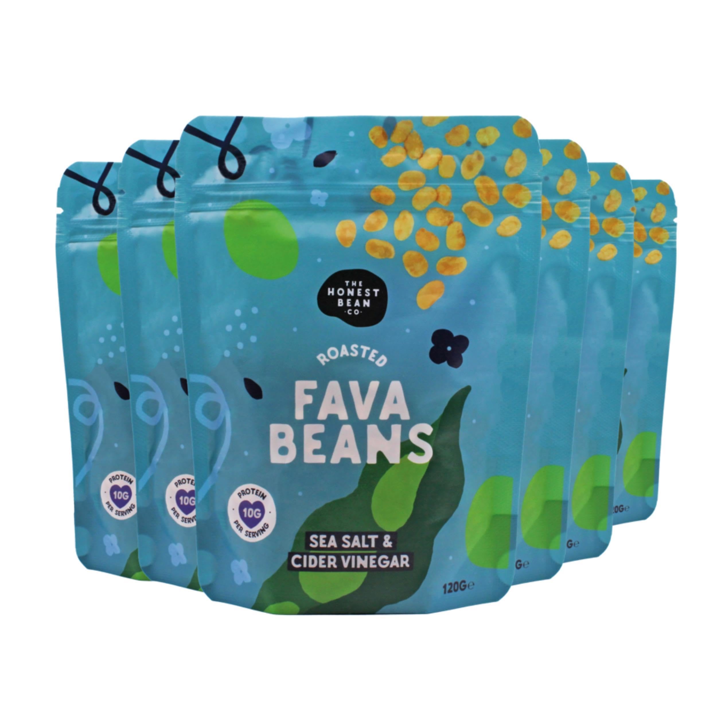 The Honest Bean Co Roasted Fava Beans Sea Salt & Cider Vinegar - 6x120g