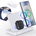 EGV 3-in-1 Wireless Charging Station for Samsung Galaxy S25/S24 - White