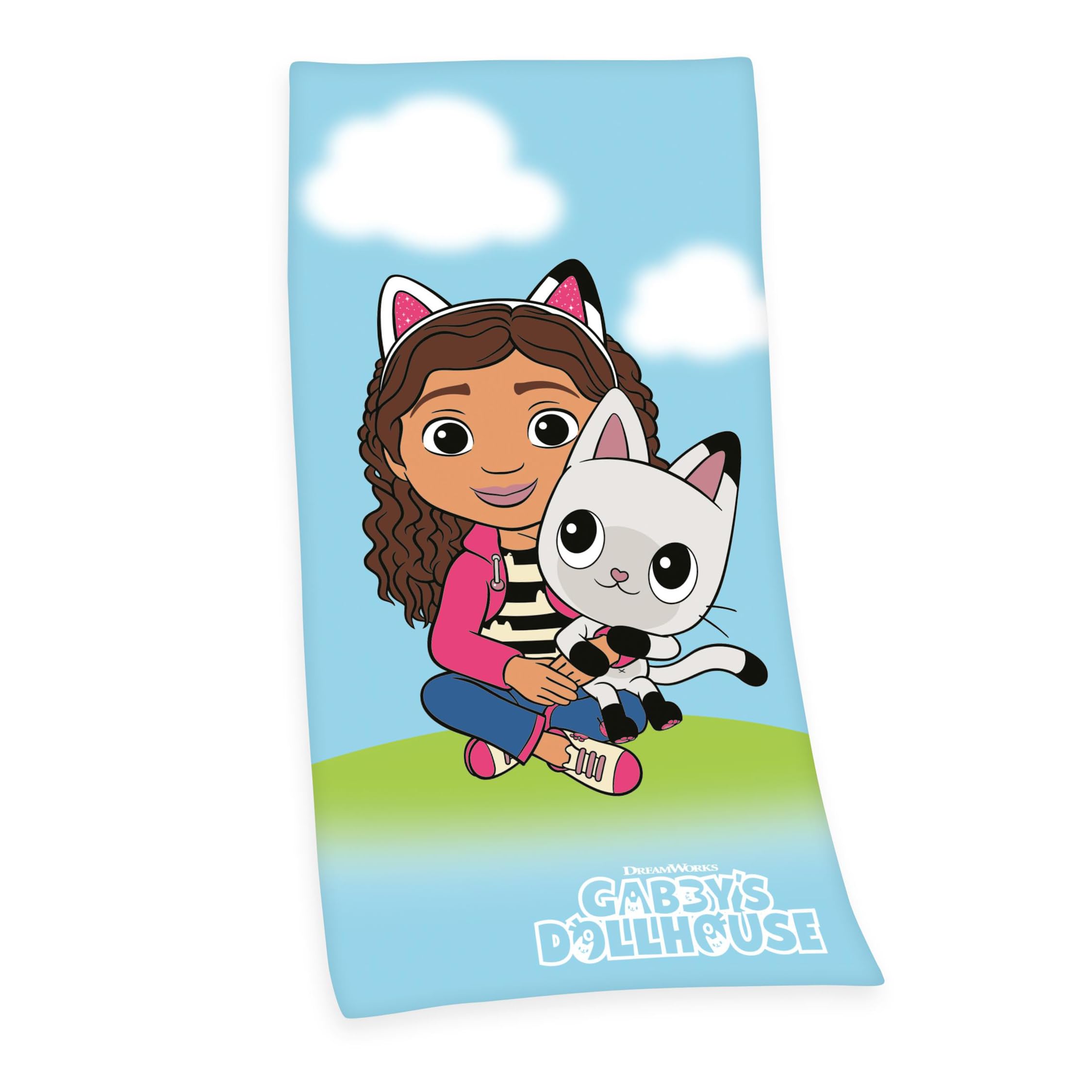 Herding Gabby's Dollhouse Velour Beach Towel – 100% Cotton, 75x150cm