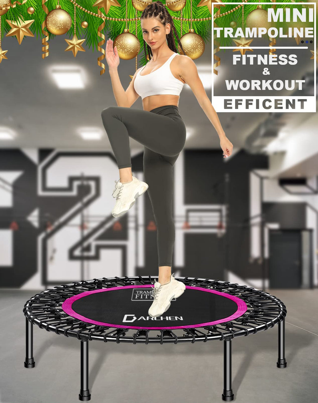 Darchen Mini Trampoline – 200kg Adult Rebounder for Fitness & Cardio