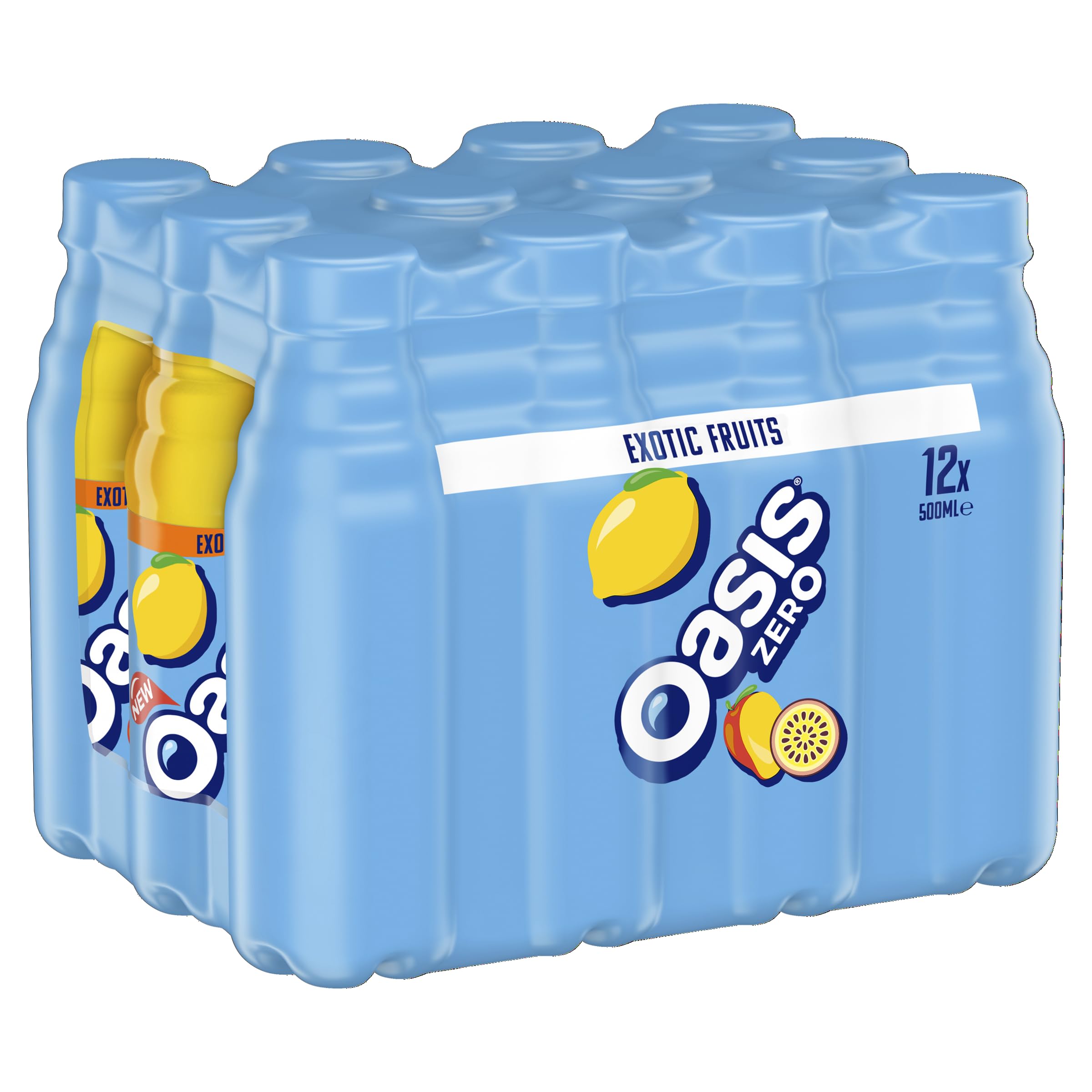 Oasis Exotic Fruits Zero Sugar Fruit Drink – 12 x 500ml Multipack
