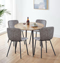 Hallowood Cullompton Round Dining Table & 4 Taupe Faux Leather Chairs