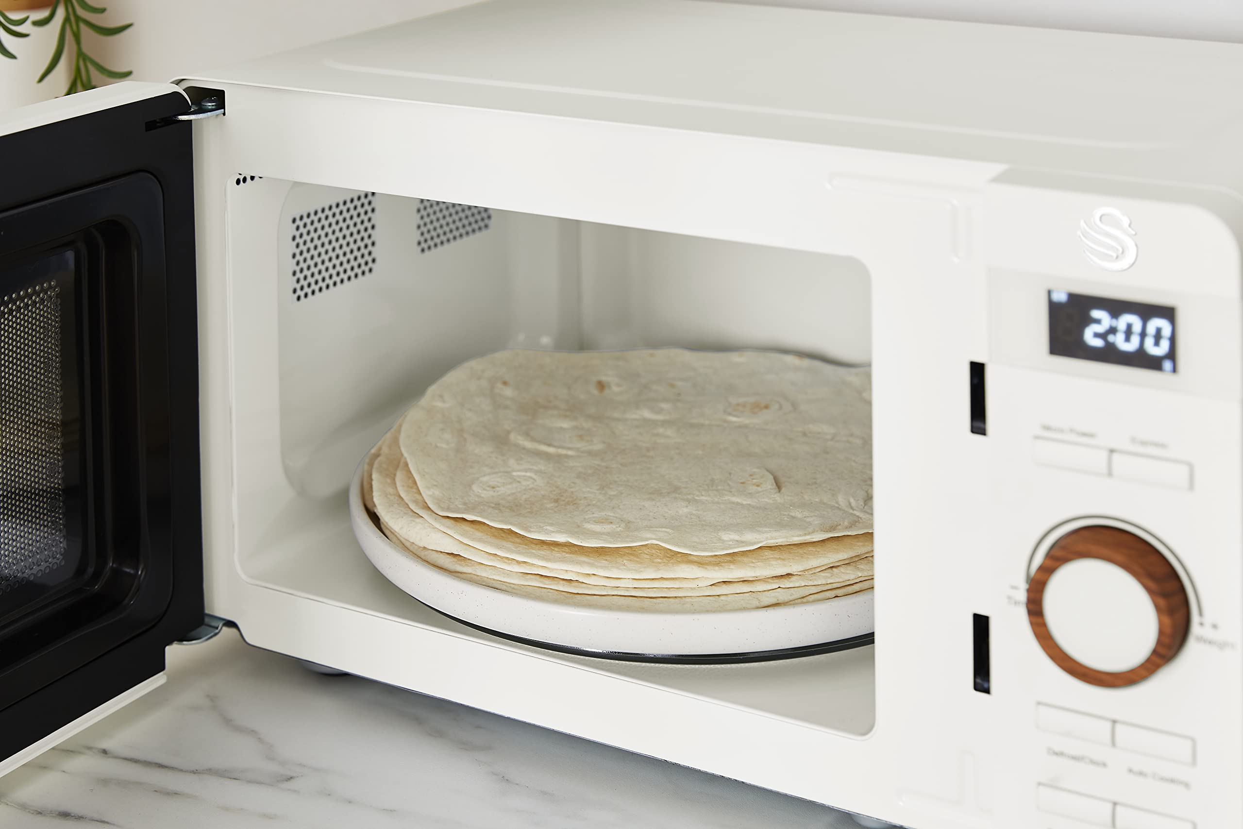 Swan Nordic 20L Digital Microwave | 800W with Defrost Setting - White