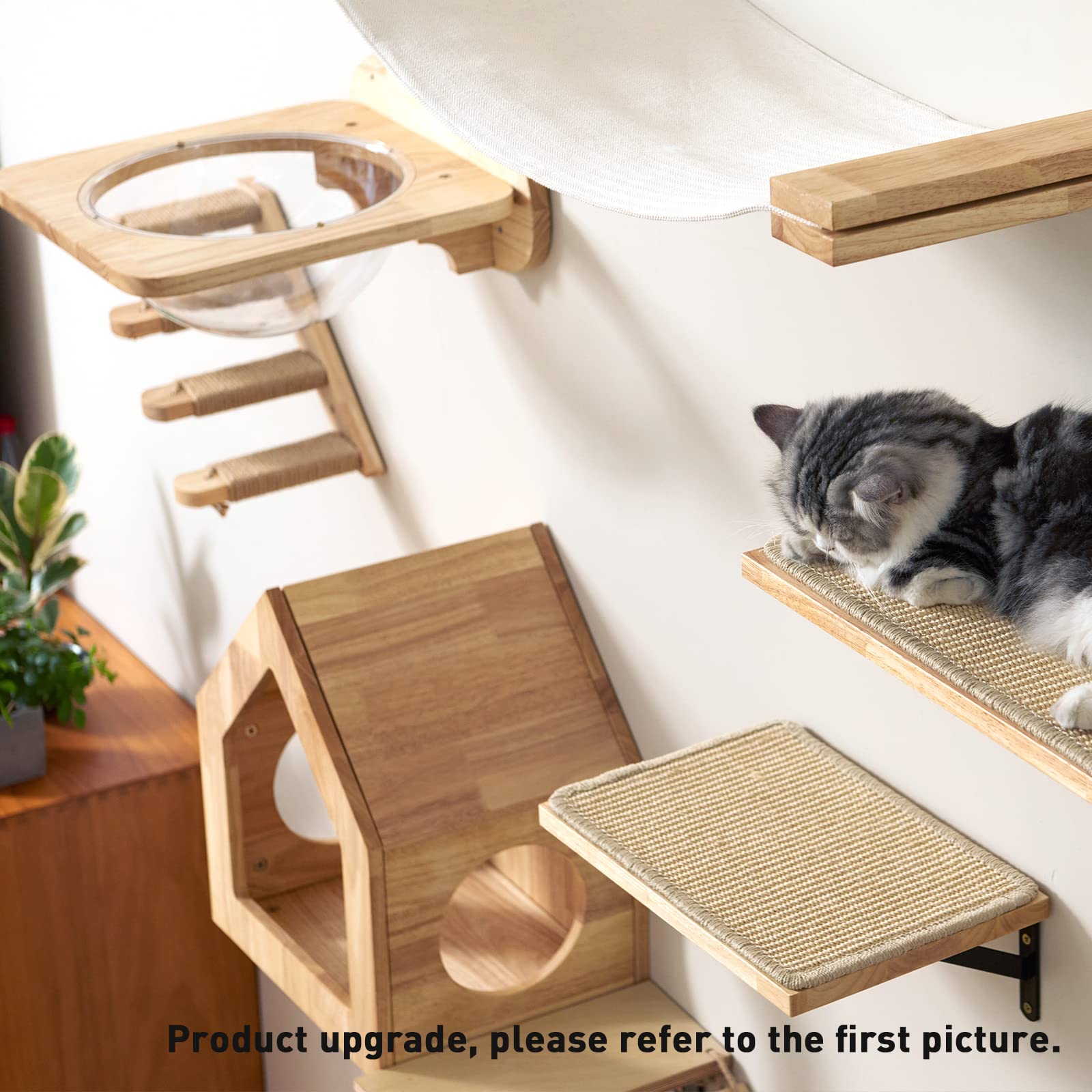 FUKUMARU Wall Mounted Cat House – Birch Plywood Condo and Kitten Shelf