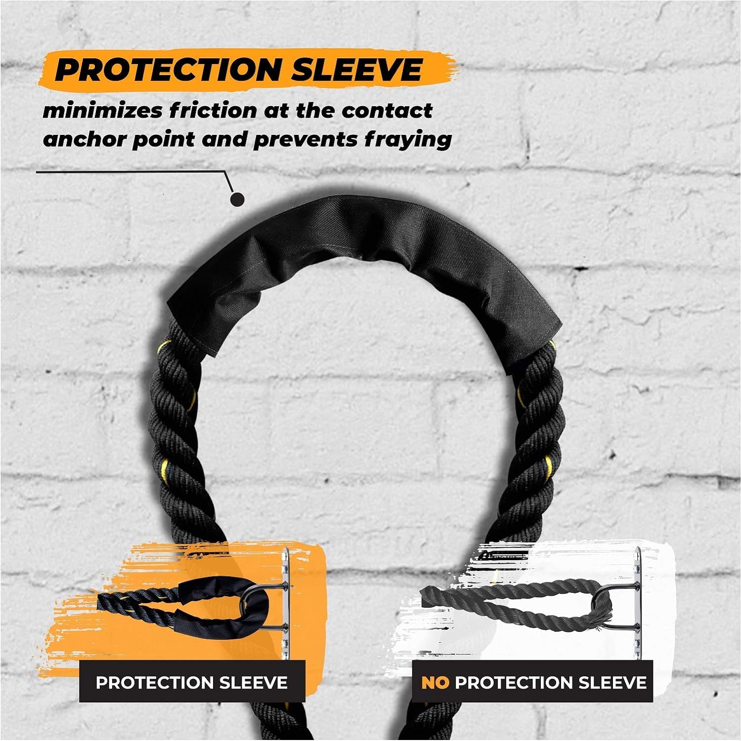 Yes4All Poly Dacron Battle Rope – 1.5 Inch x 30 Ft Exercise Rope