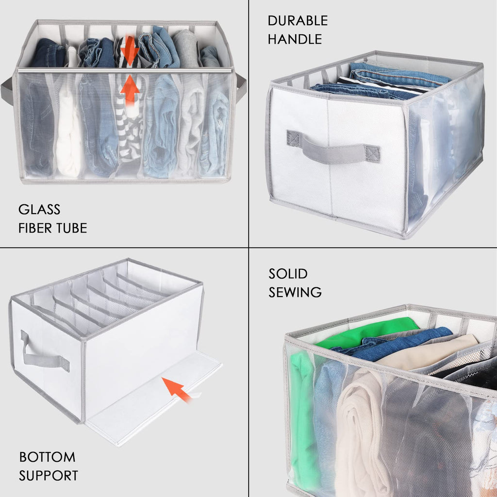 Univivi Large Clothes Drawer Organiser, 7 Grids, 4 pack - image 4