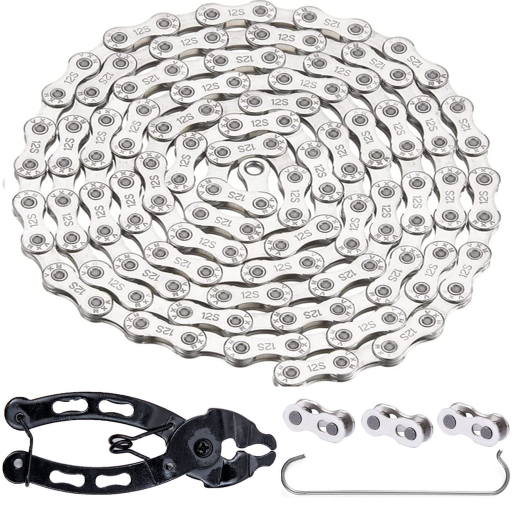YBEKI 12 Speed Bike Chain | Carbon Steel 116 Links with Link Plier