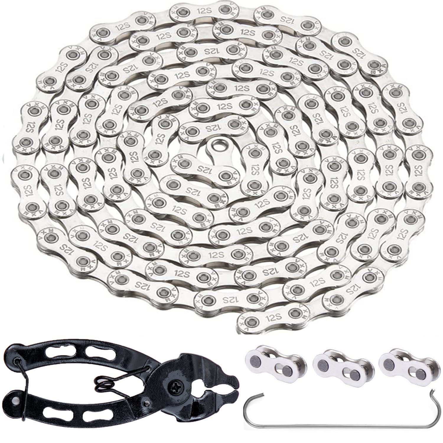 YBEKI 12 Speed Bike Chain | Carbon Steel 116 Links with Link Plier