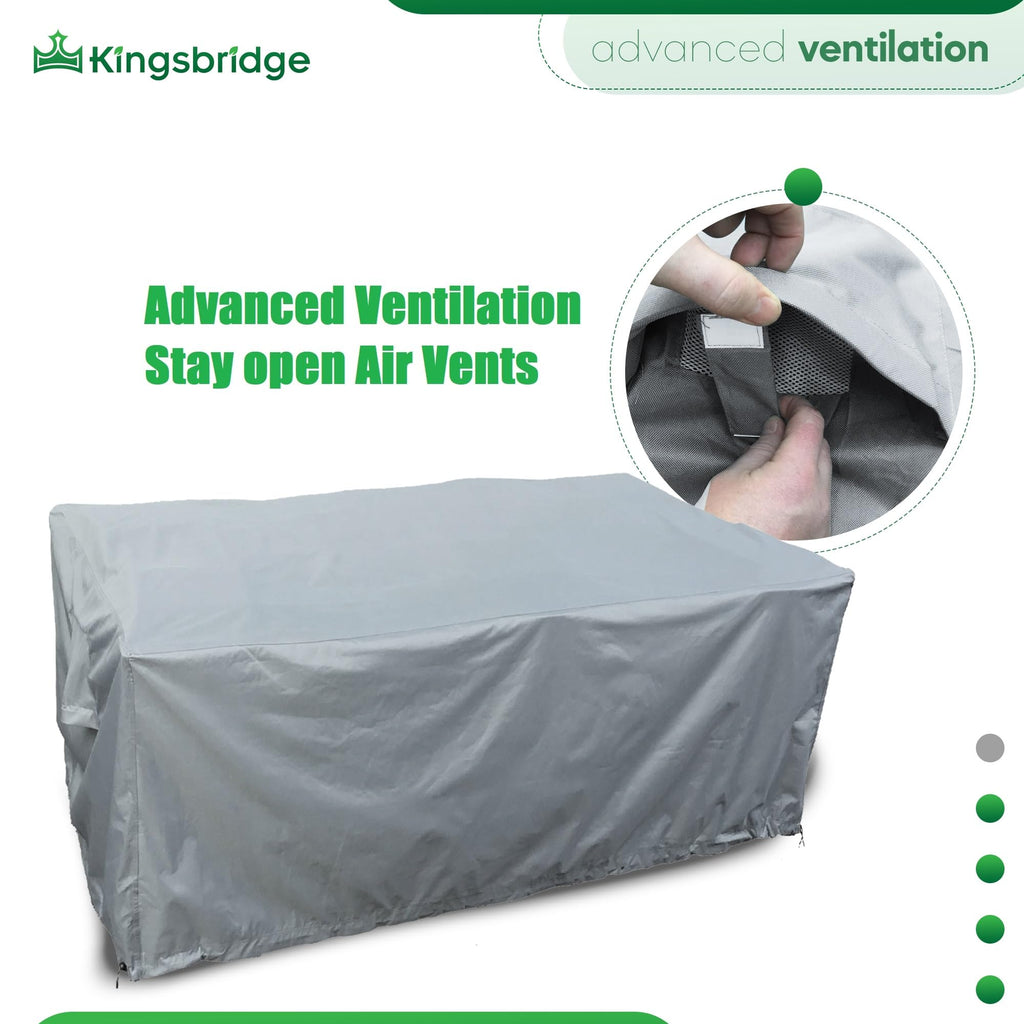 Kingsbridge Rectangular Garden Furniture Cover | 600D Heavy Duty Grey
