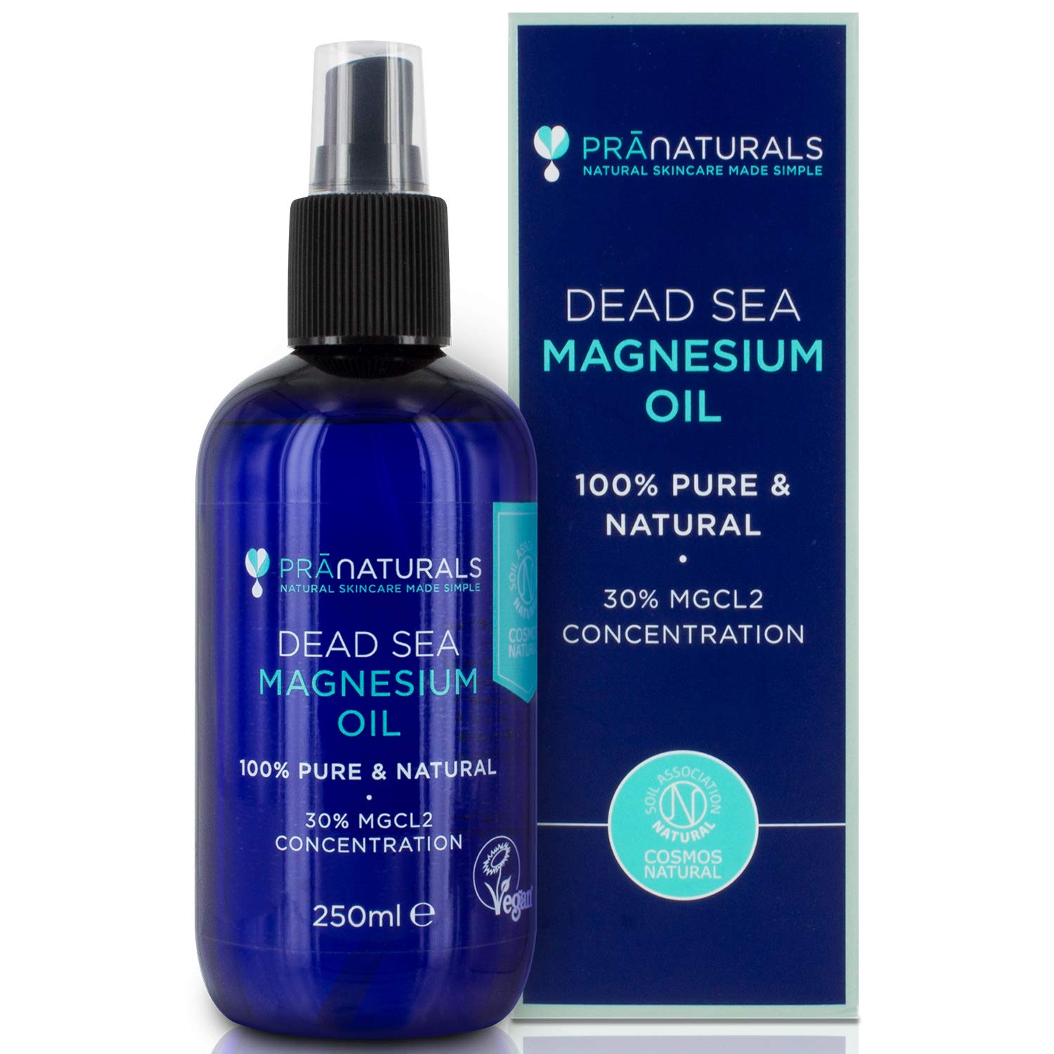 PraNaturals Dead Sea Magnesium Oil Spray – 250ml Muscle Recovery & Sleep