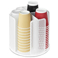 Rotating Coffee Cup Dispenser | 4 Compartment Lid Organizer
