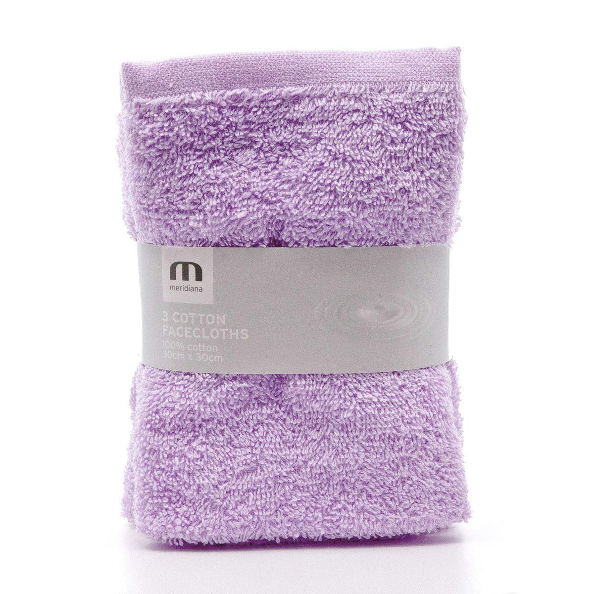Meridiana Super Soft 100% Cotton Family Washcloths, Lavender, 3 Pack - image 1