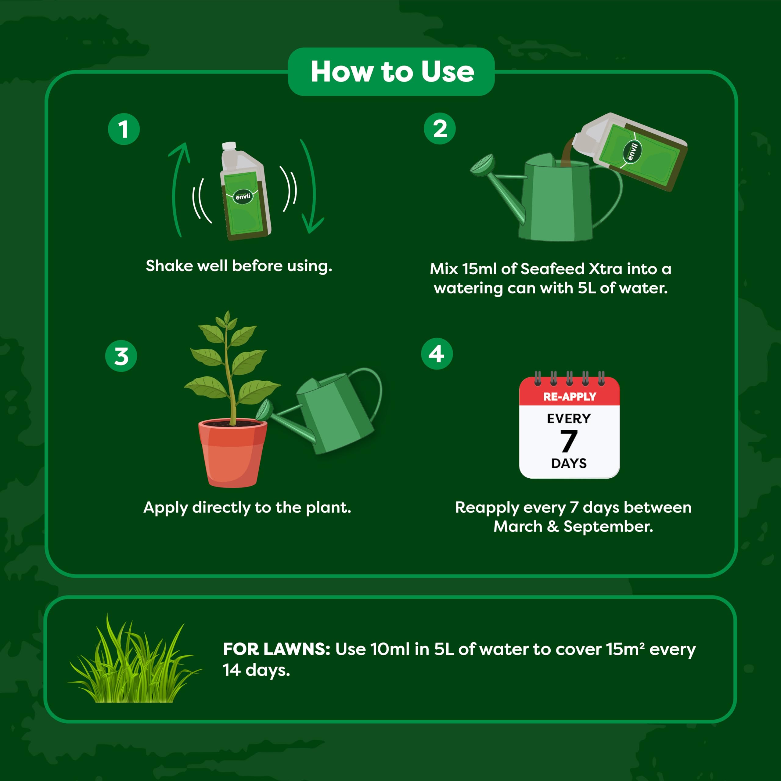 Envii SeaFeed Xtra | Organic Liquid Seaweed Fertiliser for All Plants