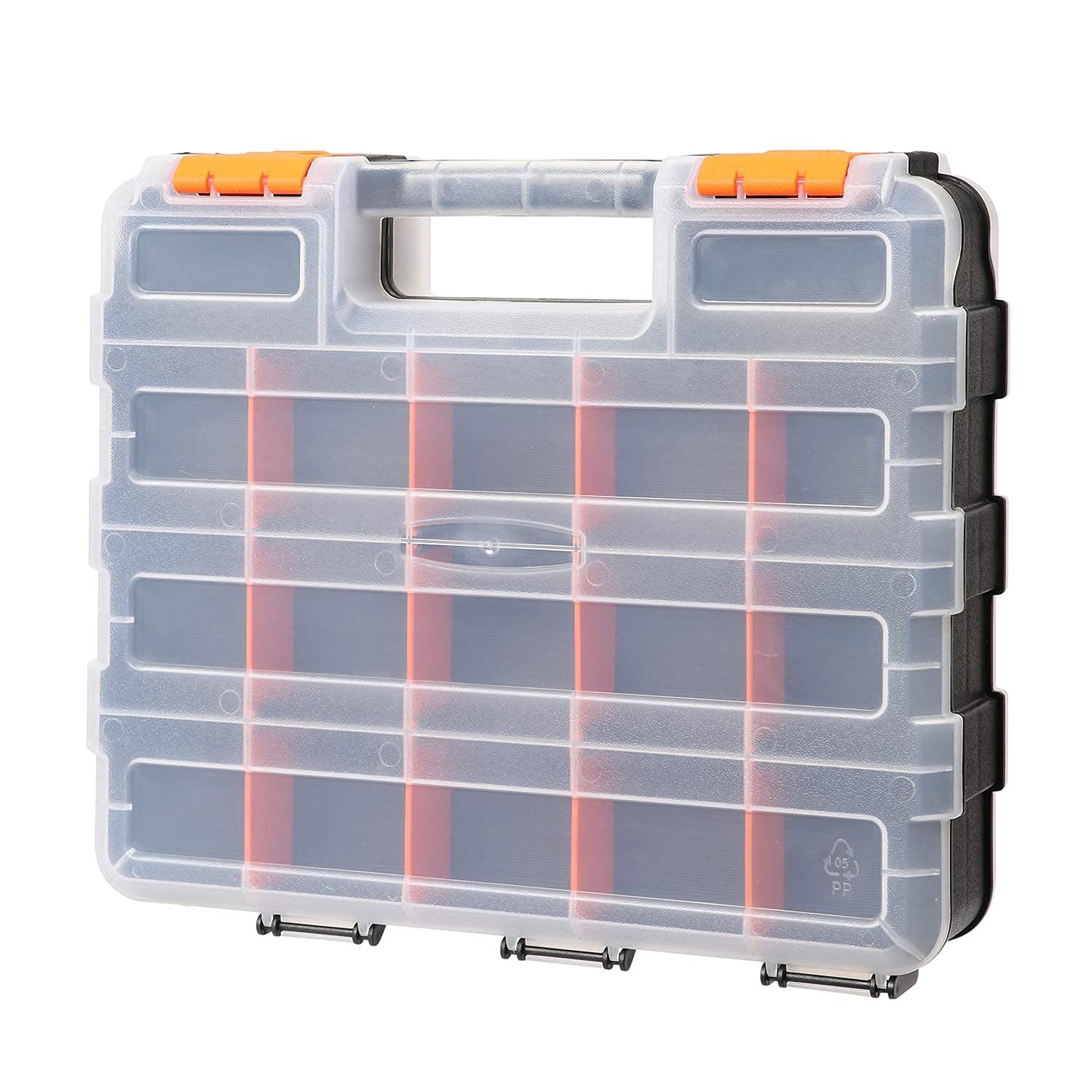 CASOMAN 34-Compartment Double Side Tool Organizer | Hardware Storage Box