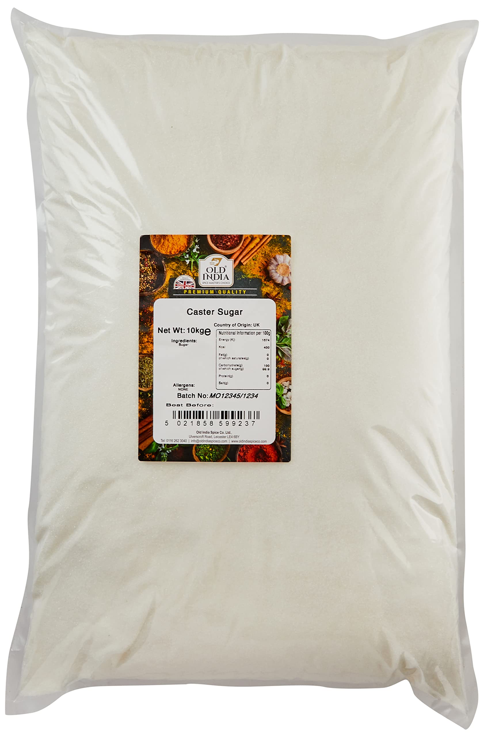Old India Caster Sugar – 10kg Bulk Fine Sugar for Baking & Culinary