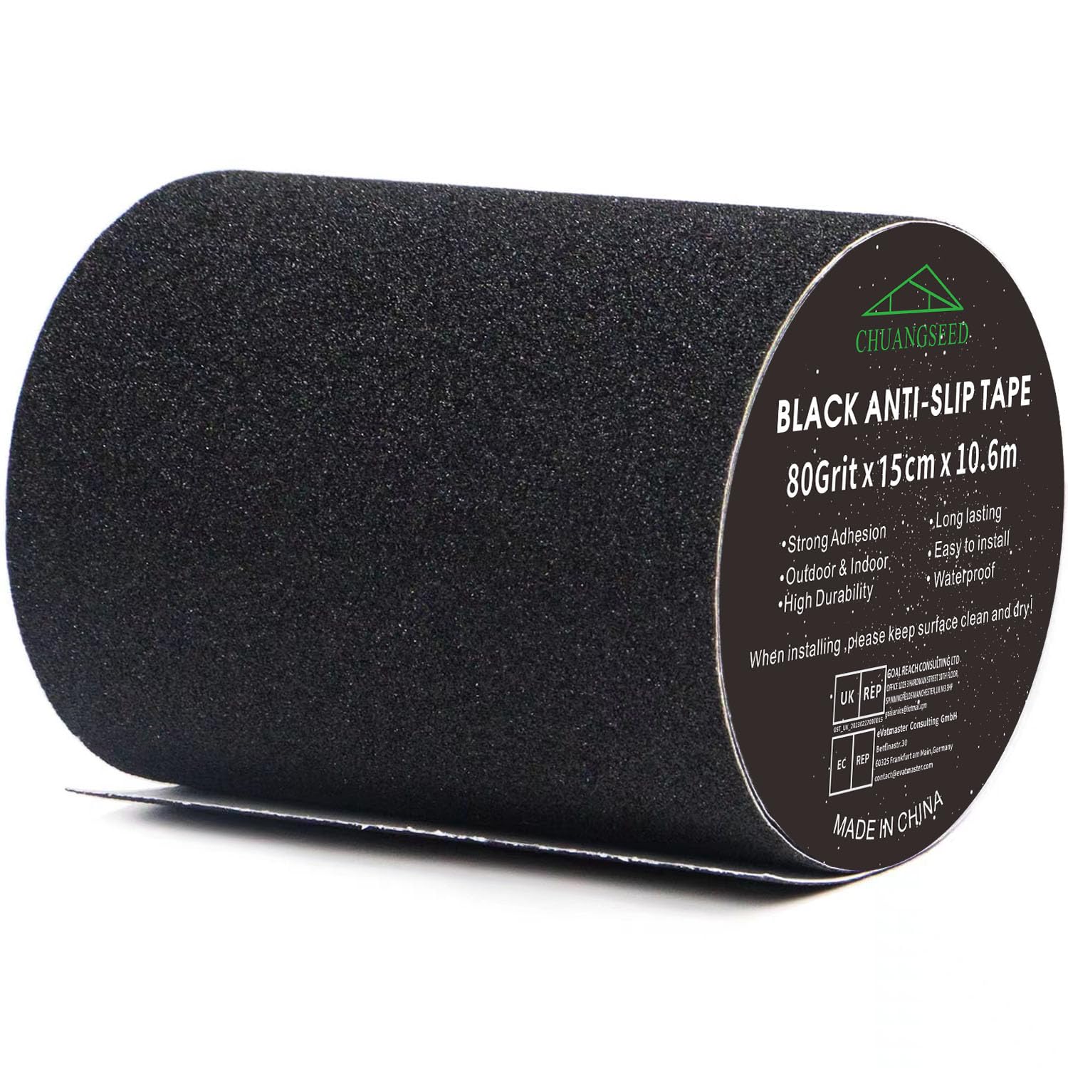 CHUANGSEED Heavy Duty Anti Slip Tape – 6" x 35Ft Black Non Skid Roll