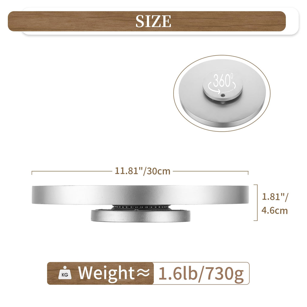 Hanobe Lazy Susan Bathroom Tray: Decorative Round Table Centerpieces 12 inch Turntable Organizer for Countertop Dining Room Kitchen Pantry Champagne