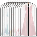 12 Pack Garment Bags, 47in PEVA Suit Bags Clothes Covers, Black Edge
