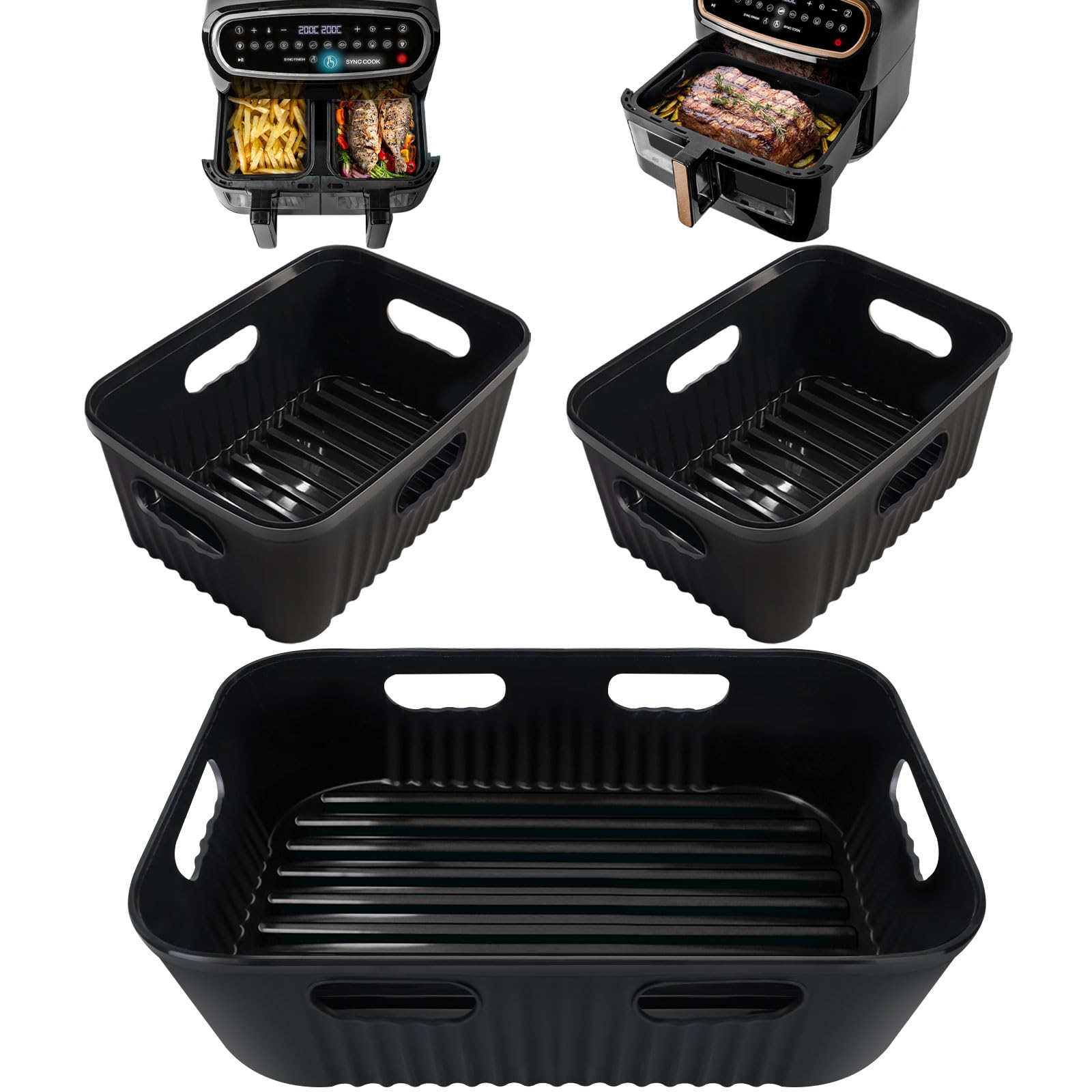 Goodpejine 3PCS Silicone Air Fryer Liners for Duronic & Instant