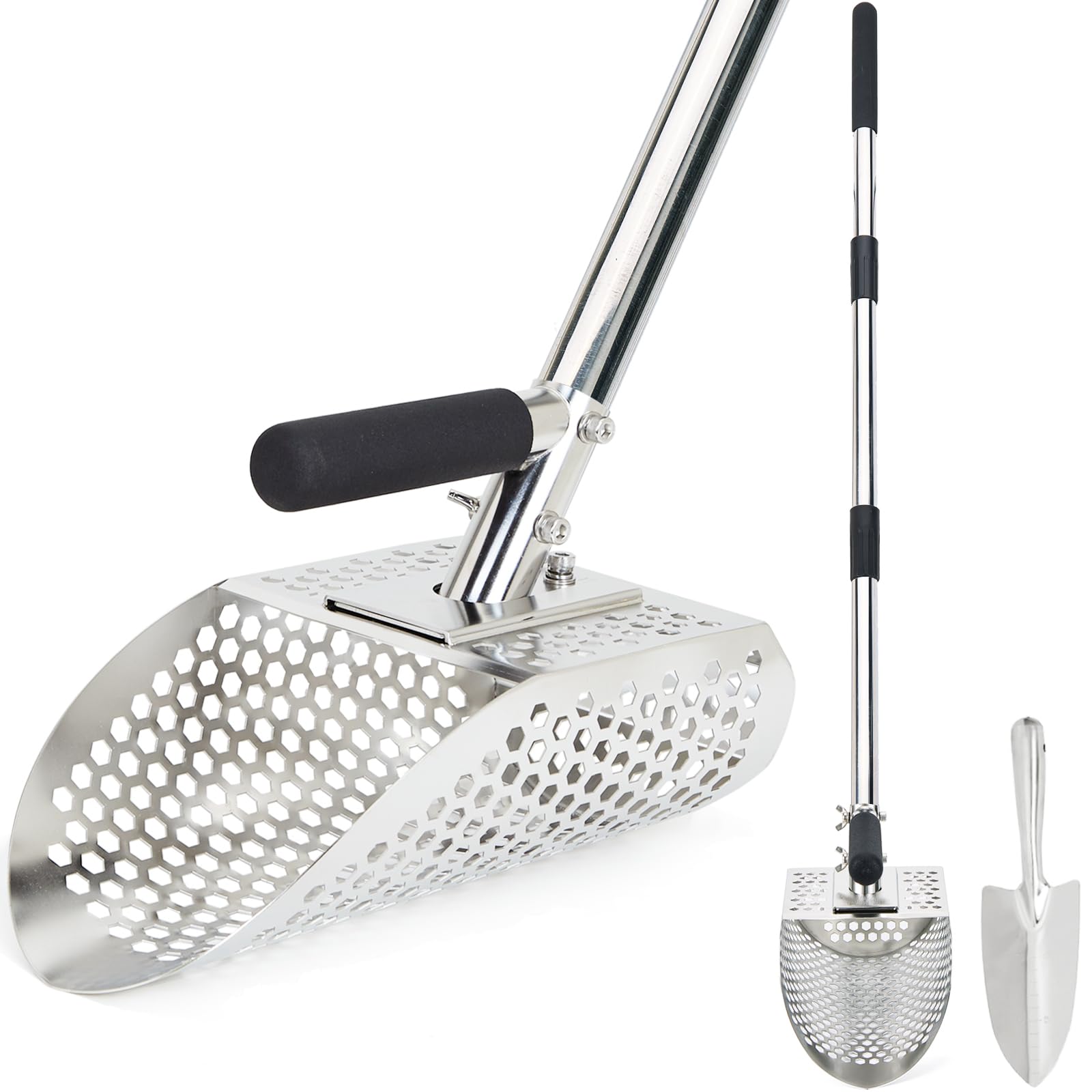 Stainless Steel Sand Scoop for Metal Detecting with Long Handle