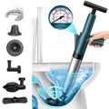 Fuutilake High Pressure Toilet Plunger Set with 4 Heads & Holder