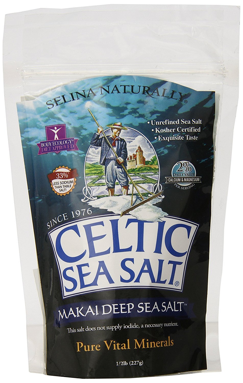Celtic Sea Salt Makai Pure Deep Sea Salt – Low Sodium & Unrefined, 8 oz