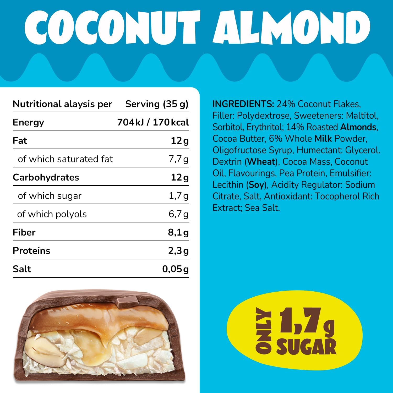 Jolof Store Keto Chocolate Bars – Coconut Almond with MCT – 18 x 35g