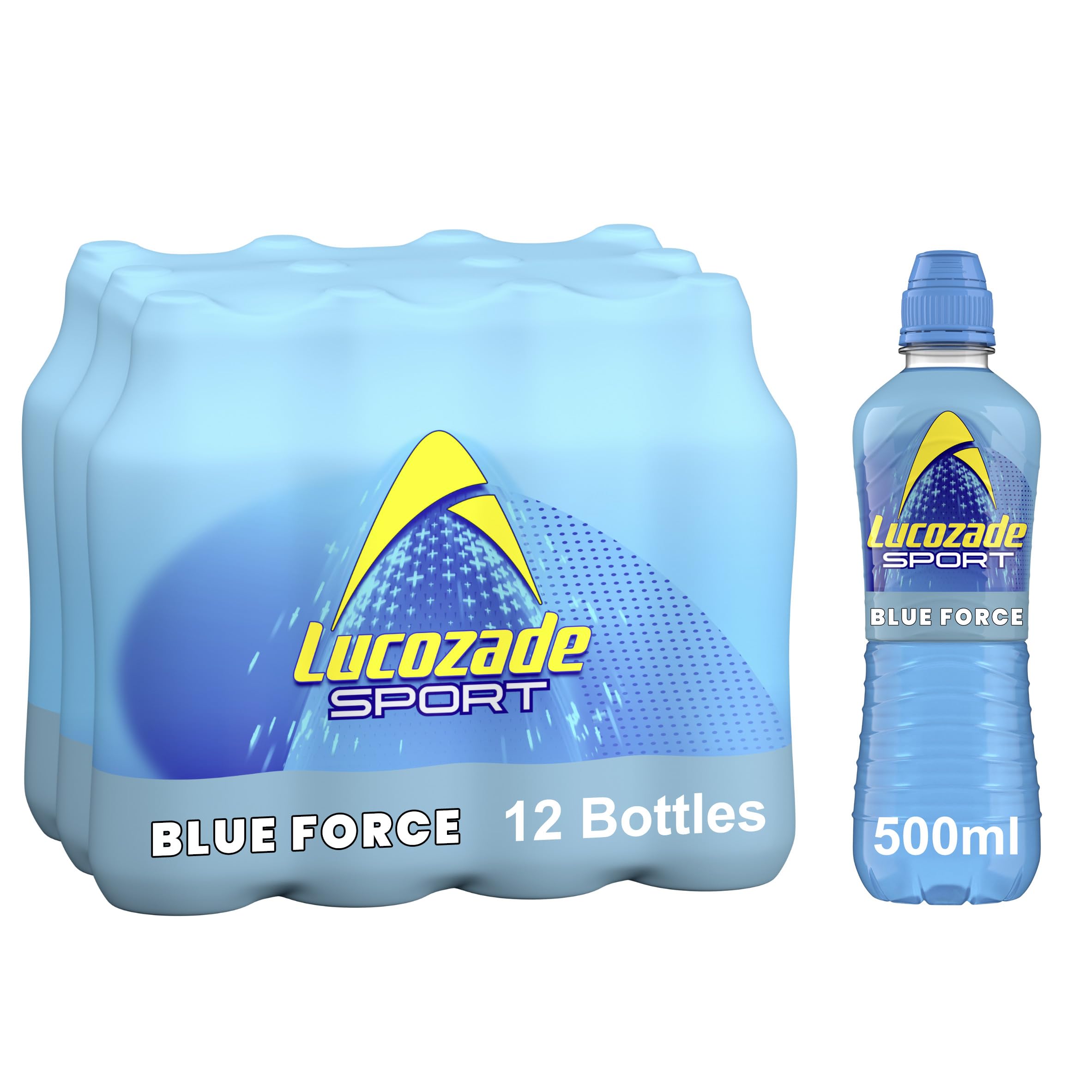 Lucozade Sport Blue Force Isotonic Drink | Electrolytes & B3 | 12x500ml