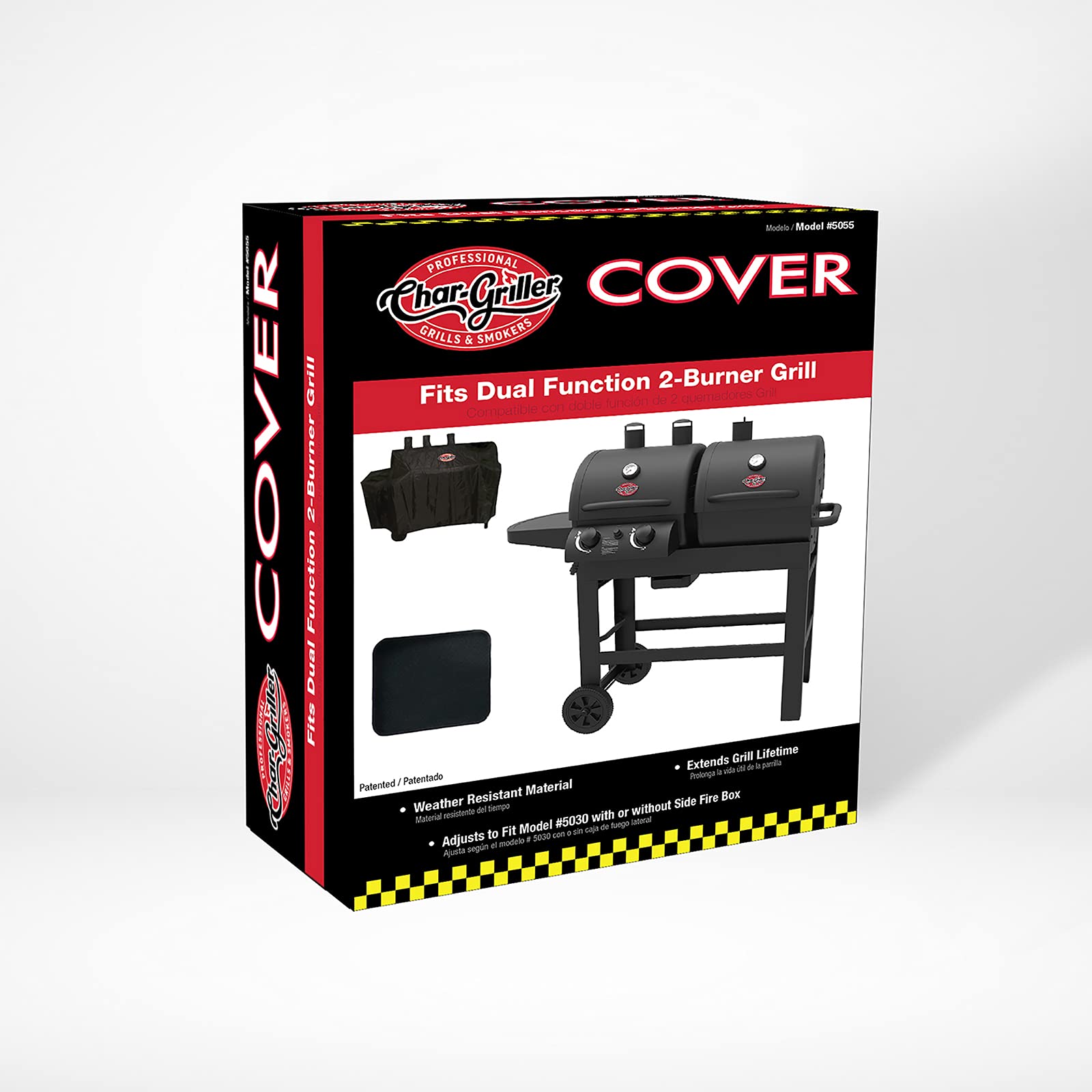Char-Griller 5055 Grill Cover | Weatherproof PVC for Dual 5030 Grill