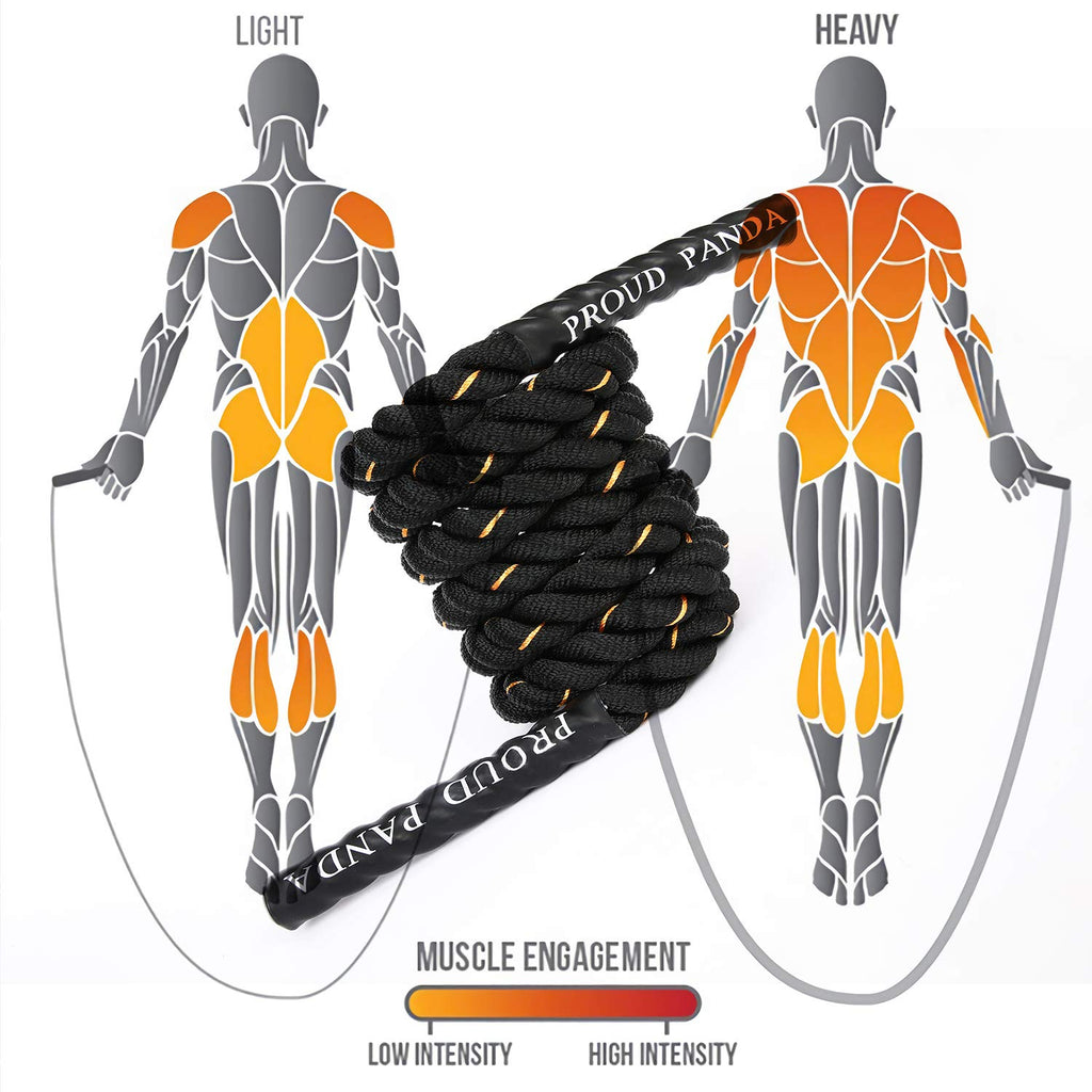 Weighted Jump Rope – 5LB Heavy Battle Rope for Power Training