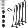 VEVOR 16-Inch Hairpin Furniture Legs | Heavy Duty Metal Table Legs, 4PCS